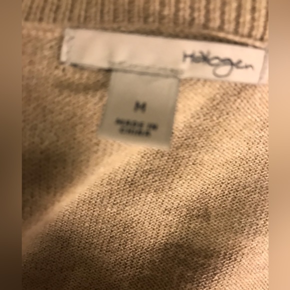 HALOGEN CAMEL BROWN CARDIGAN/ BUTTON DOWN SWEATER. GOLD SEQUINS AND BEADS!  M - Picture 4 of 5